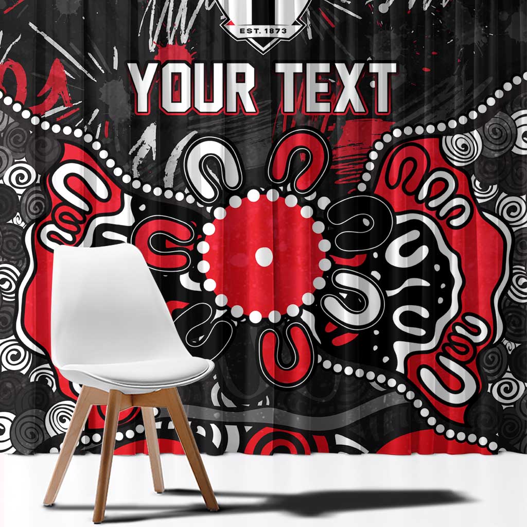 Personalized St Kilda Saints Window Curtain Aboriginal Dot Painting Graffiti Style