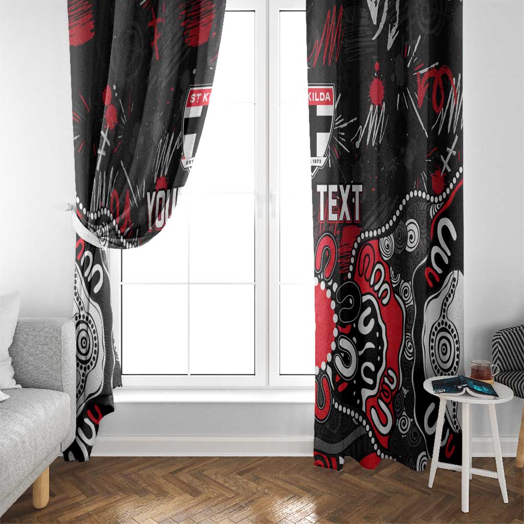 Personalized St Kilda Saints Window Curtain Aboriginal Dot Painting Graffiti Style