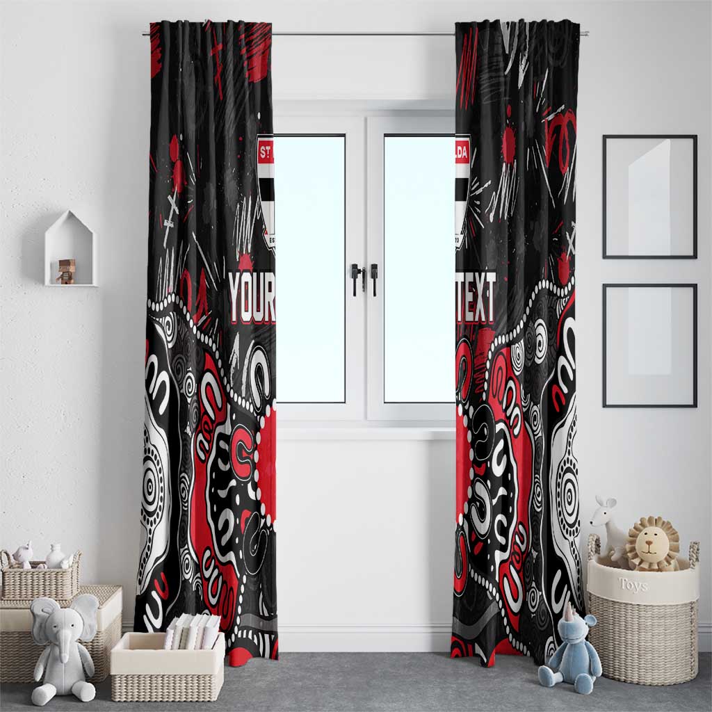Personalized St Kilda Saints Window Curtain Aboriginal Dot Painting Graffiti Style