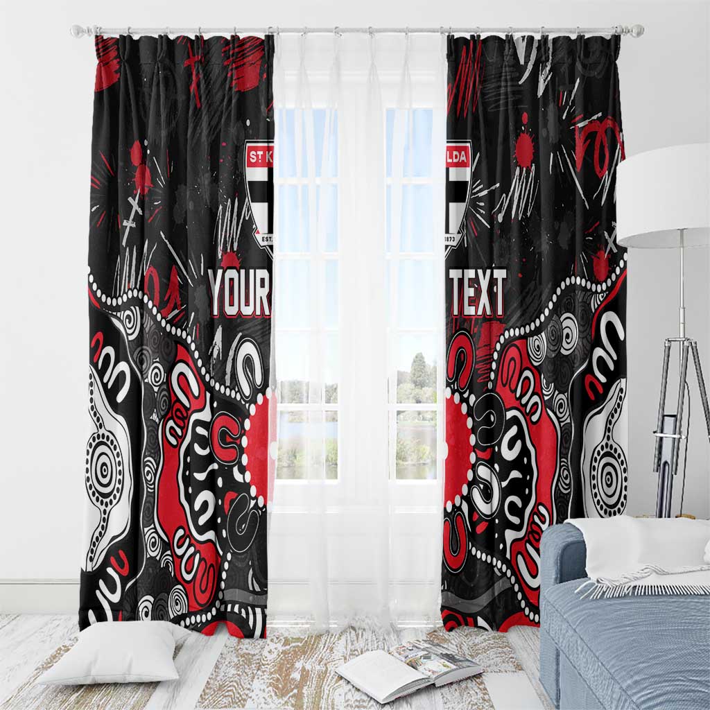 Personalized St Kilda Saints Window Curtain Aboriginal Dot Painting Graffiti Style