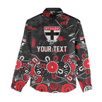 Personalized St Kilda Saints Women Casual Shirt Aboriginal Dot Painting Graffiti Style