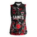 Personalized St Kilda Saints Women Sleeveless Polo Shirt Aboriginal Dot Painting Graffiti Style