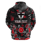 Personalized St Kilda Saints Zip Hoodie Aboriginal Dot Painting Graffiti Style
