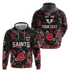 Personalized St Kilda Saints Zip Hoodie Aboriginal Dot Painting Graffiti Style