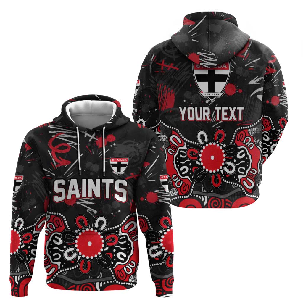 Personalized St Kilda Saints Zip Hoodie Aboriginal Dot Painting Graffiti Style