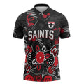 Personalized St Kilda Saints Zipper Polo Shirt Aboriginal Dot Painting Graffiti Style