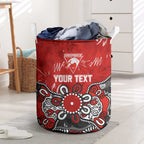 Personalized Sydney Swans Laundry Basket Aboriginal Dot Painting Graffiti Style