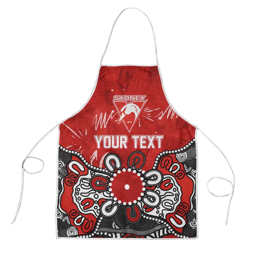 Personalized Sydney Swans Apron Aboriginal Dot Painting Graffiti Style
