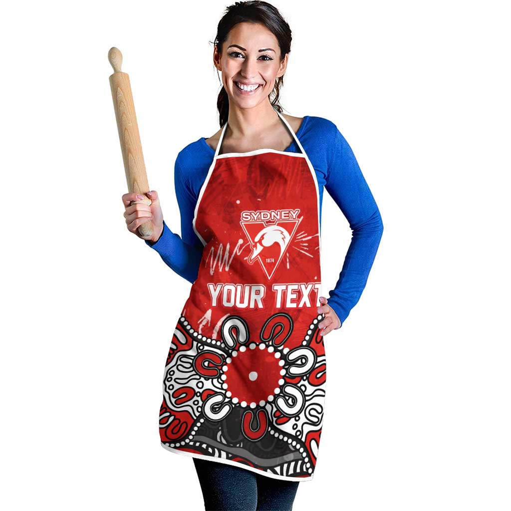 Personalized Sydney Swans Apron Aboriginal Dot Painting Graffiti Style