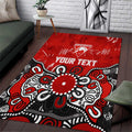 Personalized Sydney Swans Area Rug Aboriginal Dot Painting Graffiti Style
