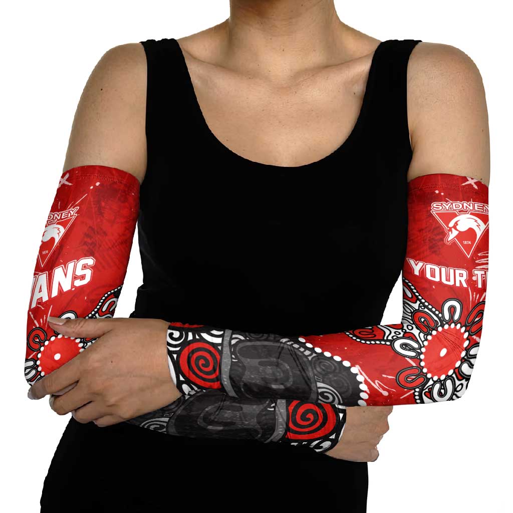 Personalized Sydney Swans Arm Sleeves Aboriginal Dot Painting Graffiti Style