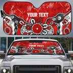Personalized Sydney Swans Auto Sun Shade Aboriginal Dot Painting Graffiti Style