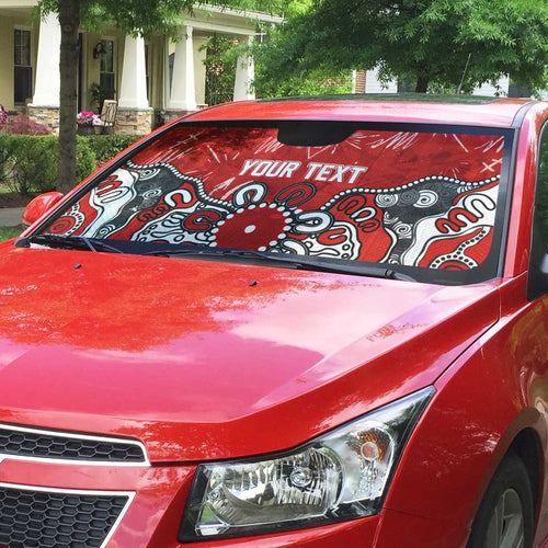 Personalized Sydney Swans Auto Sun Shade Aboriginal Dot Painting Graffiti Style