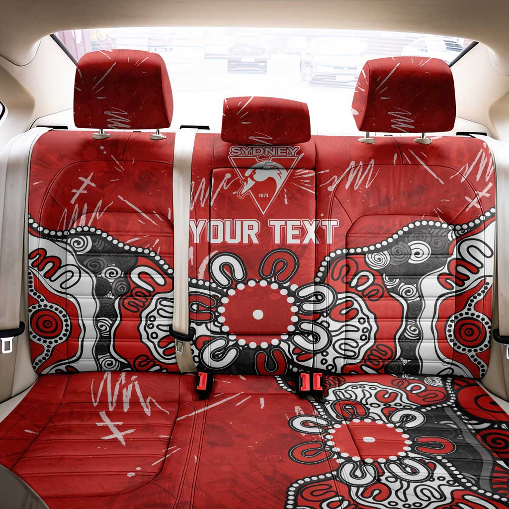 Personalized Sydney Swans Back Car Seat Cover Aboriginal Dot Painting Graffiti Style