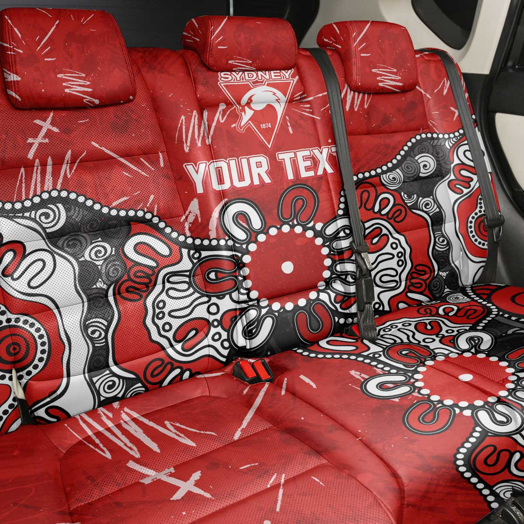 Personalized Sydney Swans Back Car Seat Cover Aboriginal Dot Painting Graffiti Style