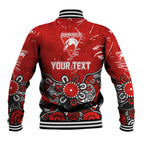 Personalized Sydney Swans Baseball Jacket Aboriginal Dot Painting Graffiti Style