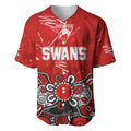 Personalized Sydney Swans Baseball Jersey Aboriginal Dot Painting Graffiti Style