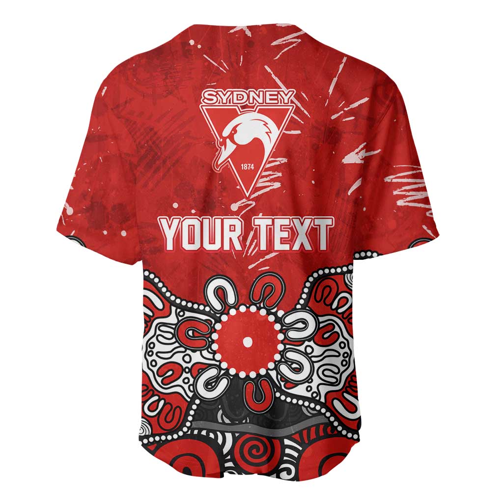 Personalized Sydney Swans Baseball Jersey Aboriginal Dot Painting Graffiti Style