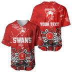 Personalized Sydney Swans Baseball Jersey Aboriginal Dot Painting Graffiti Style