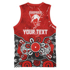 Personalized Sydney Swans Basketball Jersey Aboriginal Dot Painting Graffiti Style
