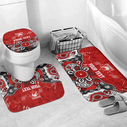 Personalized Sydney Swans Bathroom Set Aboriginal Dot Painting Graffiti Style