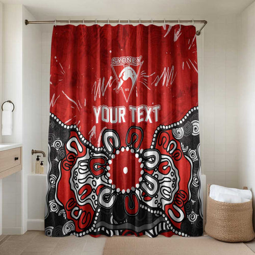 Personalized Sydney Swans Bathroom Set Aboriginal Dot Painting Graffiti Style