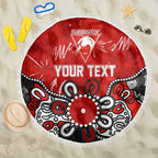 Personalized Sydney Swans Beach Blanket Aboriginal Dot Painting Graffiti Style