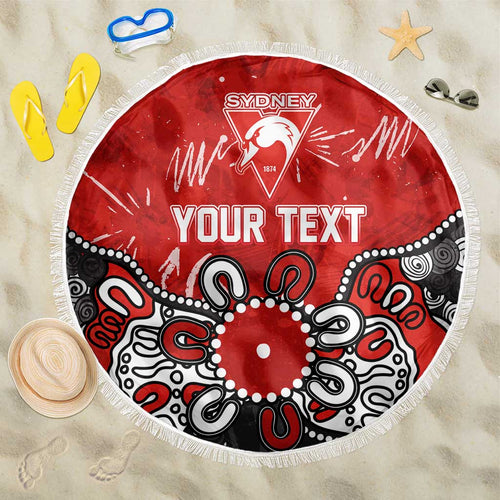 Personalized Sydney Swans Beach Blanket Aboriginal Dot Painting Graffiti Style