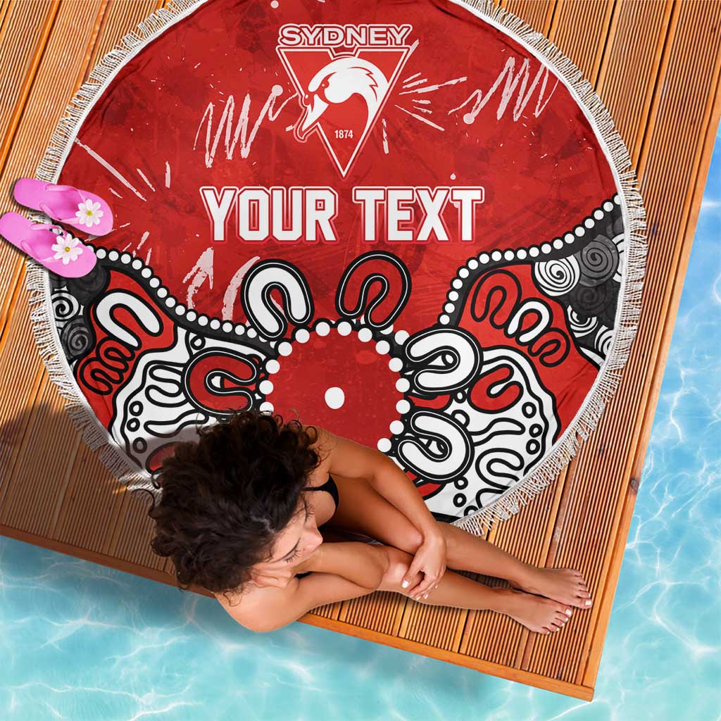 Personalized Sydney Swans Beach Blanket Aboriginal Dot Painting Graffiti Style