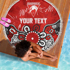 Personalized Sydney Swans Beach Blanket Aboriginal Dot Painting Graffiti Style