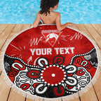 Personalized Sydney Swans Beach Blanket Aboriginal Dot Painting Graffiti Style
