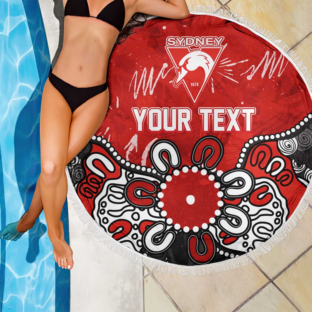 Personalized Sydney Swans Beach Blanket Aboriginal Dot Painting Graffiti Style