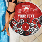 Personalized Sydney Swans Beach Blanket Aboriginal Dot Painting Graffiti Style