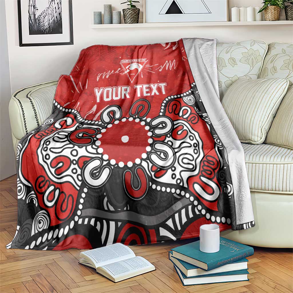Personalized Sydney Swans Blanket Aboriginal Dot Painting Graffiti Style