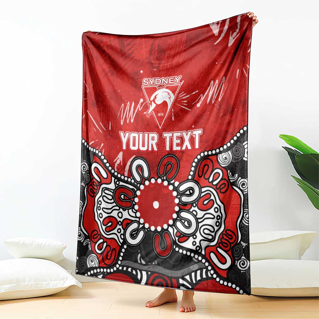 Personalized Sydney Swans Blanket Aboriginal Dot Painting Graffiti Style