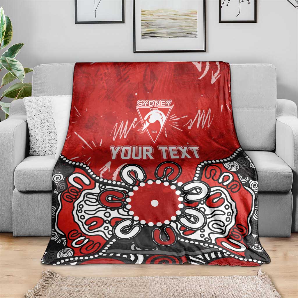 Personalized Sydney Swans Blanket Aboriginal Dot Painting Graffiti Style
