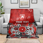 Personalized Sydney Swans Blanket Aboriginal Dot Painting Graffiti Style