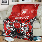 Personalized Sydney Swans Blanket Aboriginal Dot Painting Graffiti Style