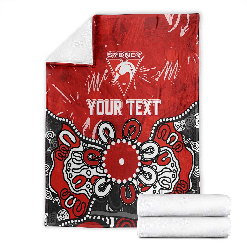 Personalized Sydney Swans Blanket Aboriginal Dot Painting Graffiti Style