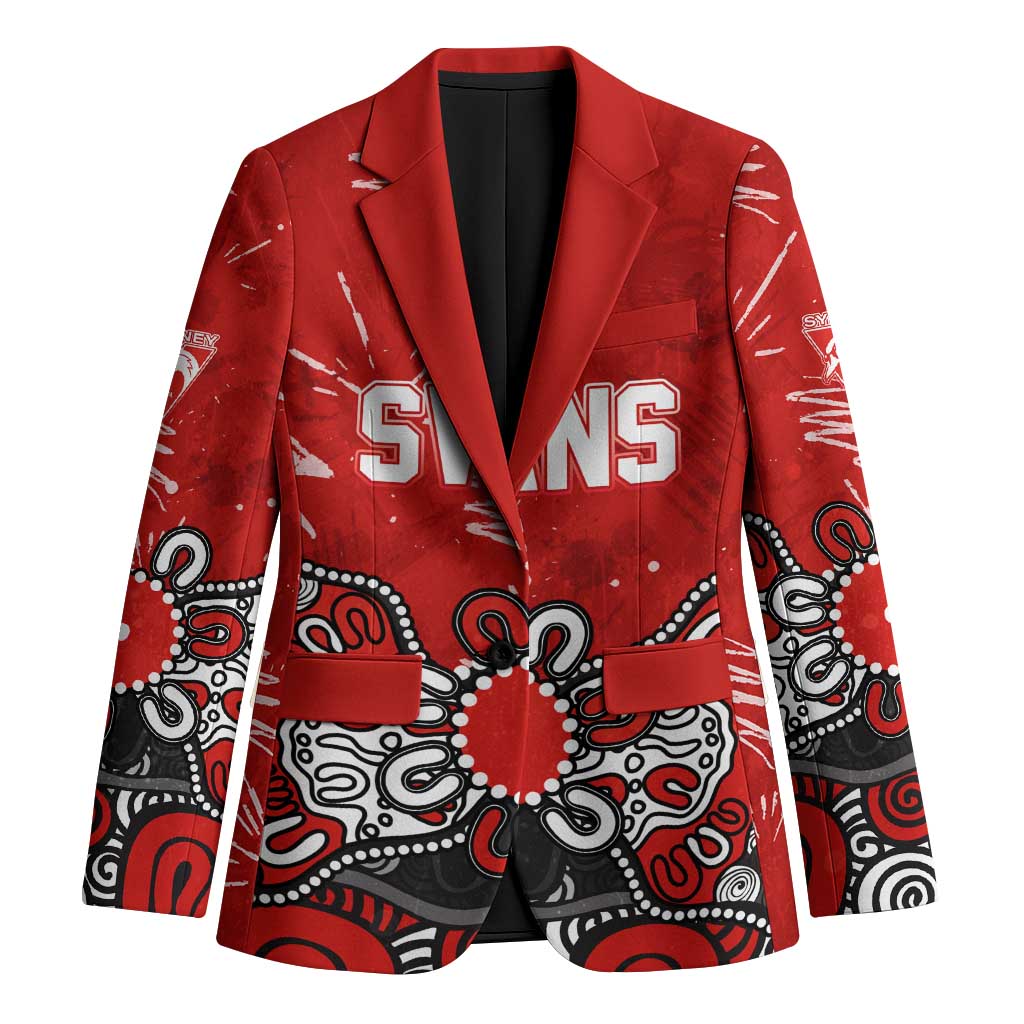 Personalized Sydney Swans Blazer Aboriginal Dot Painting Graffiti Style