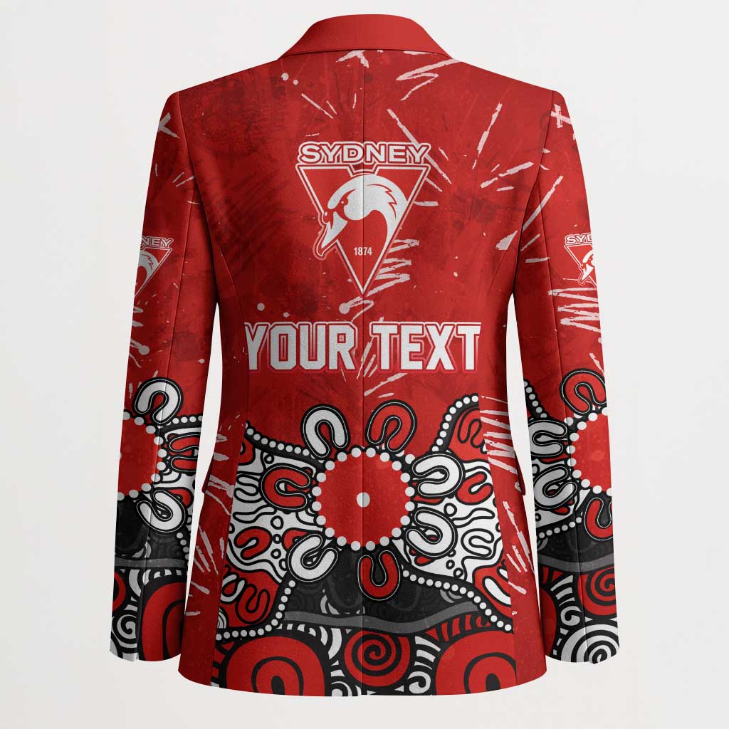 Personalized Sydney Swans Blazer Aboriginal Dot Painting Graffiti Style