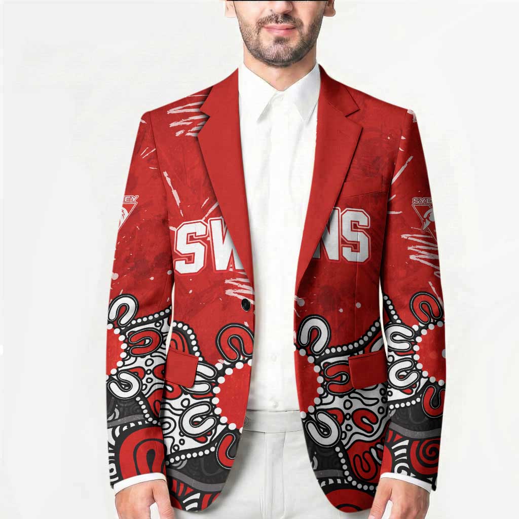 Personalized Sydney Swans Blazer Aboriginal Dot Painting Graffiti Style