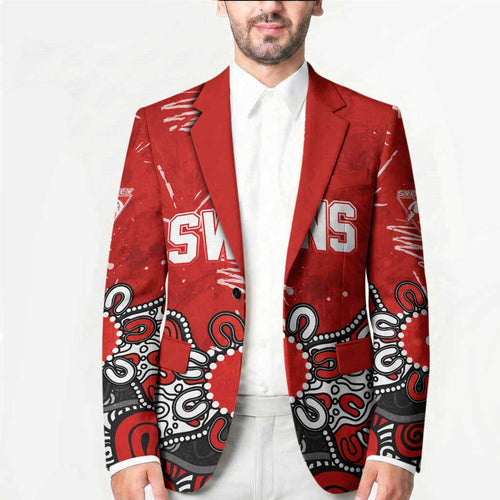 Personalized Sydney Swans Blazer Aboriginal Dot Painting Graffiti Style