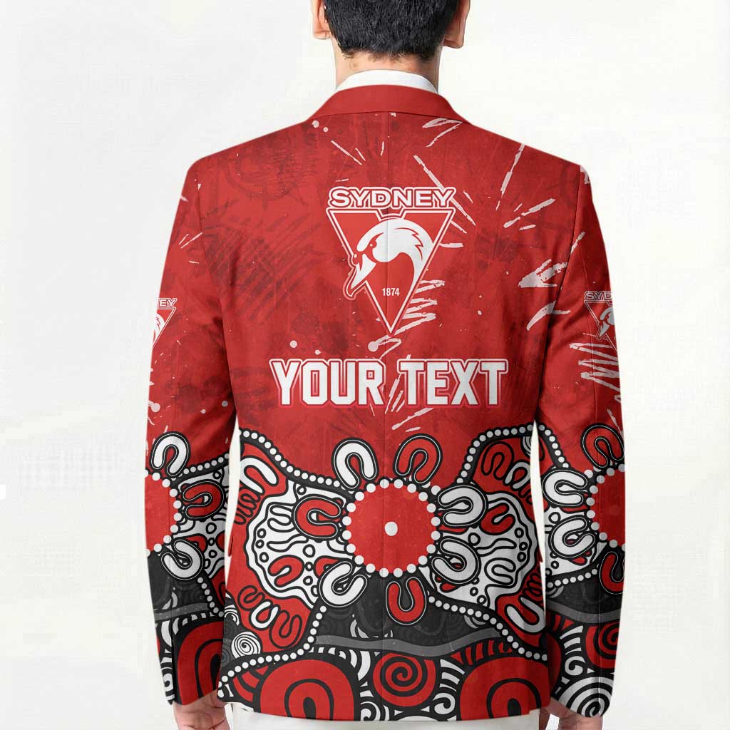 Personalized Sydney Swans Blazer Aboriginal Dot Painting Graffiti Style