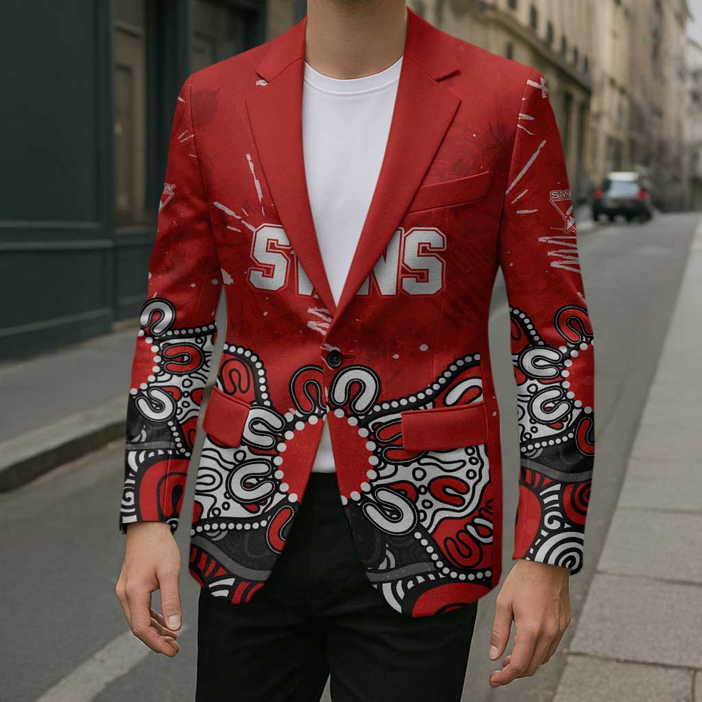 Personalized Sydney Swans Blazer Aboriginal Dot Painting Graffiti Style