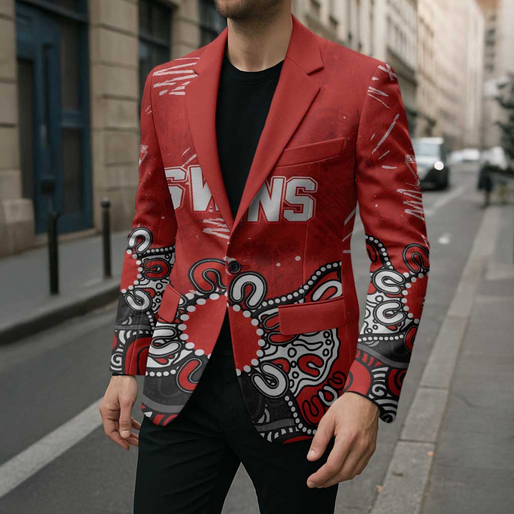 Personalized Sydney Swans Blazer Aboriginal Dot Painting Graffiti Style