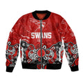 Personalized Sydney Swans Bomber Jacket Aboriginal Dot Painting Graffiti Style