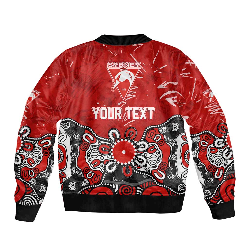 Personalized Sydney Swans Bomber Jacket Aboriginal Dot Painting Graffiti Style
