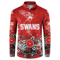 Personalized Sydney Swans Button Sweatshirt Aboriginal Dot Painting Graffiti Style