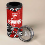 Personalized Sydney Swans 4 in 1 Can Cooler Tumbler Aboriginal Dot Painting Graffiti Style